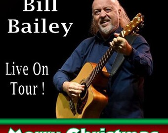 You're going to see Bill Bailey Live On Tour ! - Personalised Christmas Xmas Card, Any Name - thick, glossy, unique card for gifting tickets