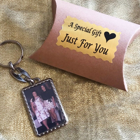 Double sided metal photo deals keyring