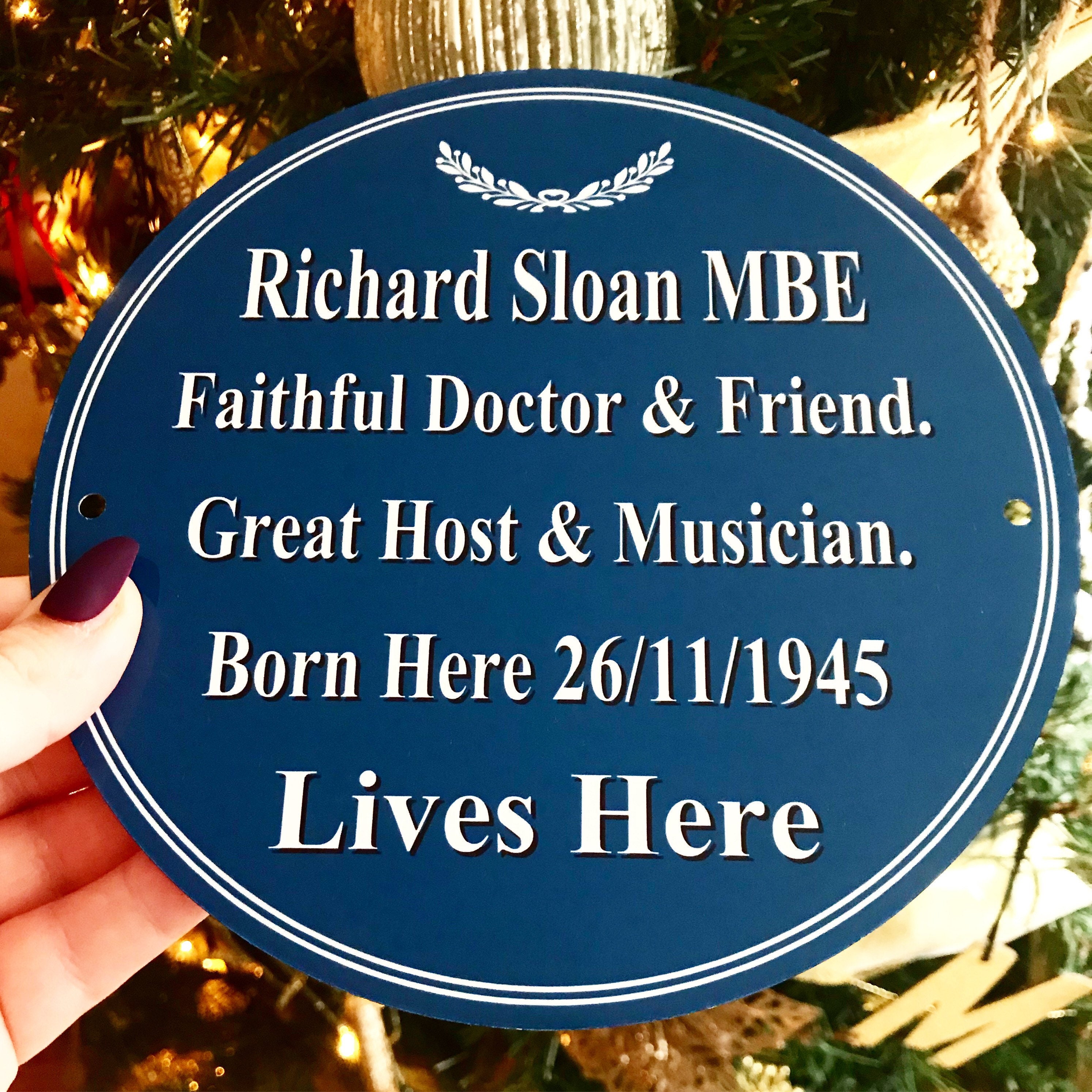 Personalised Heritage Blue Plaque Add Any Name and Any Text Etsy UK