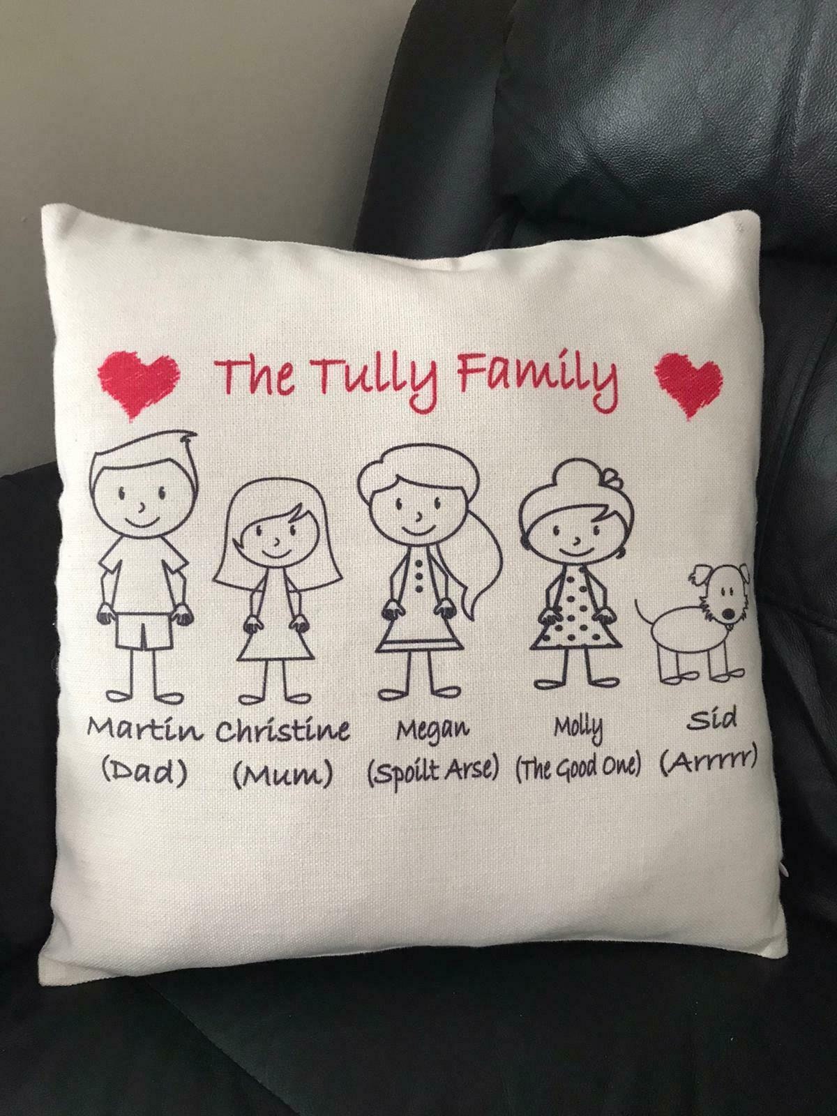 Personalised My Family Stick Figure Country Canvas Cushion Create Your Own Family Cushion Add All Family Members Pets A Unique Gift Etsy