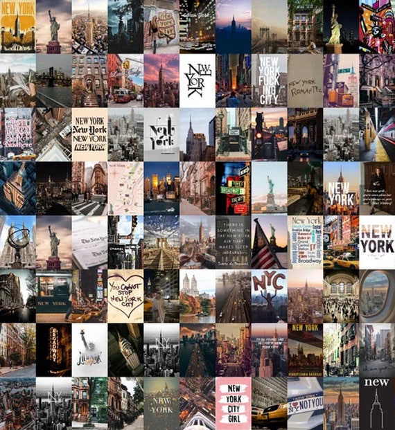 Poster, Printednew Yorker Wall NYC City New Etsy - Collage York Canvas, Collage Kit, Aesthetic Collage 88pcs New Kit, York Tezza Photo