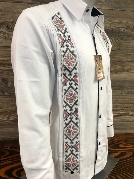 Determinar con precisión filete Incorrecto Mens Mexican Guayabera Wedding Dress Shirt Elegant Red Black - Etsy Finland