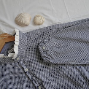 Upcycled shirt / Shirt / Blouse / Clothing / Upcycling / Kootanna / French designer / Vichy shirt / Vichy fabric image 1