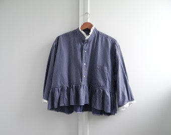 Chemise upcyclée / Chemise / Blouse / Vêtement / Upcycling / Kootanna / Créatrice française / Chemise à carreaux