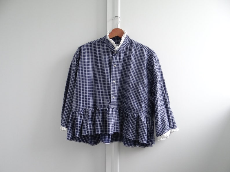 Chemise upcyclée / Chemise / Blouse / Vêtement / Upcycling / Kootanna / Créatrice française / Chemise à carreaux image 1