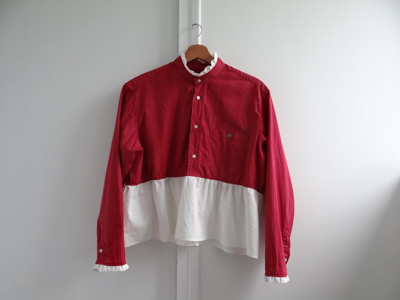 Chemise upcyclée / Chemise / Blouse / Vêtement / Upcycling / Kootanna / Créatrice française / Chemise Lacoste / Chemise à carreaux image 1