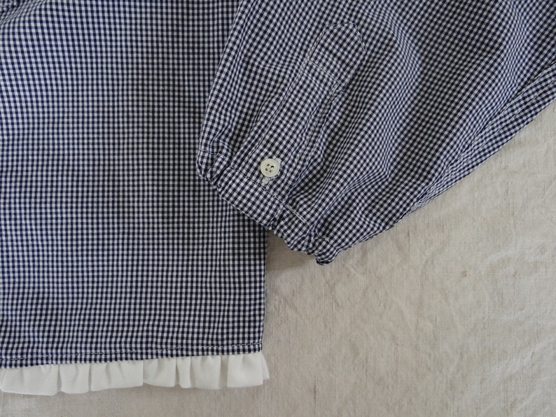 Upcycled shirt / Shirt / Blouse / Clothing / Upcycling / Kootanna / French designer / Vichy shirt / Vichy fabric image 3