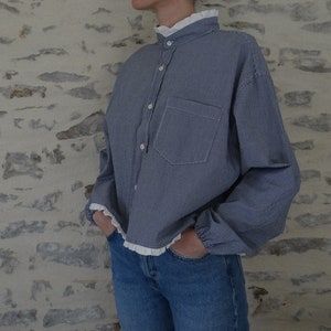 Upcycled shirt / Shirt / Blouse / Clothing / Upcycling / Kootanna / French designer / Vichy shirt / Vichy fabric image 4