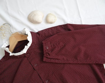Chemise upcyclée / Chemise / Blouse / Vêtement / Upcycling / Kootanna / Créatrice française / Chemise à pois