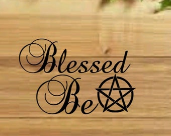 Blessed Be Car DECAL ONLY, Wicca, Wiccan, Pagan, Witch, Witch Broom, Stars, Moon, Mother, Maiden, Crone, Stickers, Decal, Car Accessories