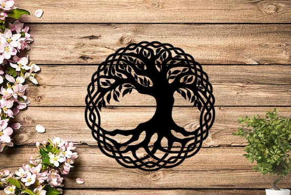Tree Of Life Car Decal, Wicca Window Sticker, Pagan Goddess And Celtic Tree Of Life Gothic Sticker, Yggdrasil