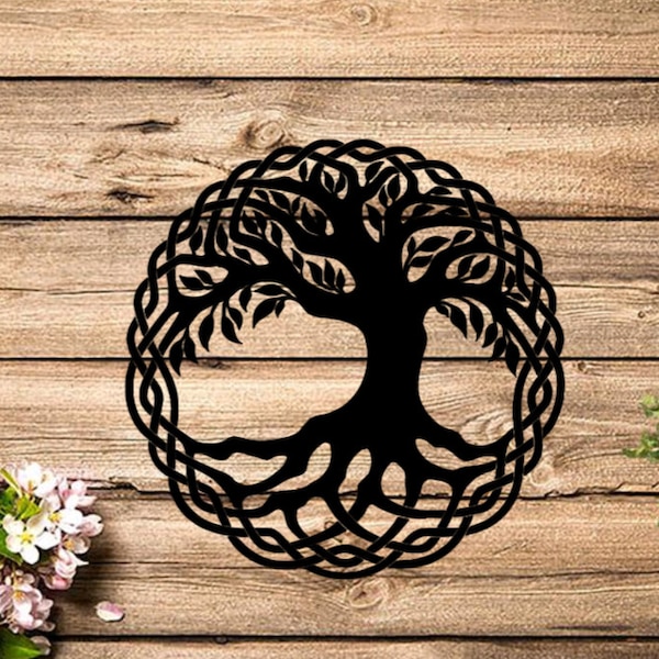 Tree Of Life Car Decal, Wicca Window Sticker, Pagan Goddess And Celtic Tree Of Life Gothic Sticker, Yggdrasil