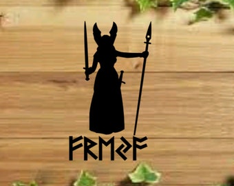 Freja Decal, Viking Norse Futhark Runes Sticker