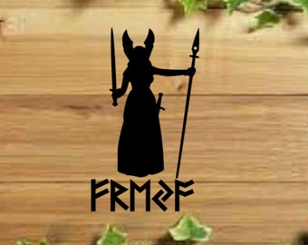 Freja Decal, Norse Freja Design, Viking Freja Futhark Sticker Decal, Nordic Freya, Freyja Pagan Norse