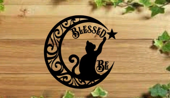 Cat Moon Decal, Blessed Be Sticker, Blessed Be Triple Moon, Witch Car Sticker, Pagan Car Sticker, Wiccan Car Sticker, Witch pride