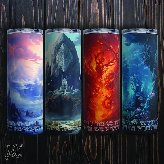 Quartet of the Elements: Pagan Elemental Tumbler Set