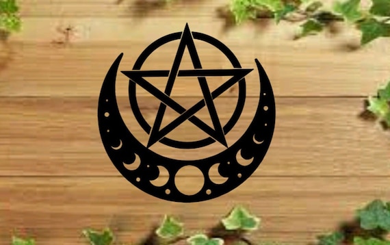 Pentacle And Moons Decal Only, Witchy Vinyl Decal | Moon Child | Water Bottle Sticker | Moon Phase Car and Laptop Decal | Car Accessory