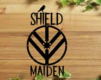 Shieldmaiden Decal, Valkyrie Sticker, Shieldmaiden Woman Power, Viking Women, Gift for Woman, Laptop Decal, Car Decal