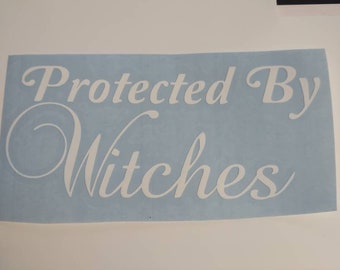 Protected By Witchcraft Car Decal, Pagan Decal, Pentacle Car Decal, Wiccan Car Accessories, Witch Car Sticker, Triple Moon Goddess