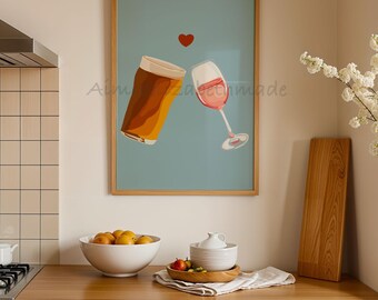 Beer to my rose wine print
