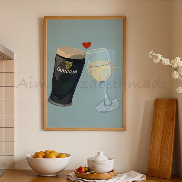 Guinness and wine print