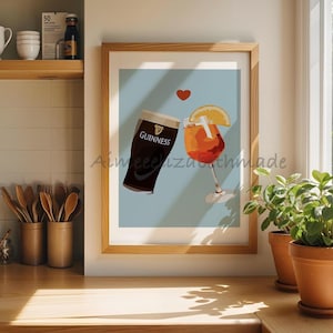 Guinness and aperol spritz print image 1