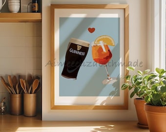 Guinness and aperol spritz print