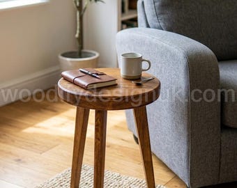 Small Coffee Table, Rustic Modern Nightstand, Minimalist Accent Table.