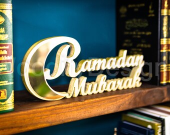 Ramadan Mubarak Decoration, Table Top Art, Islamic decoration, Islamic gifts, Ramadan Mubarak sign.