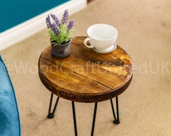 Rustic Minimalist Circular Side Table - coffee table