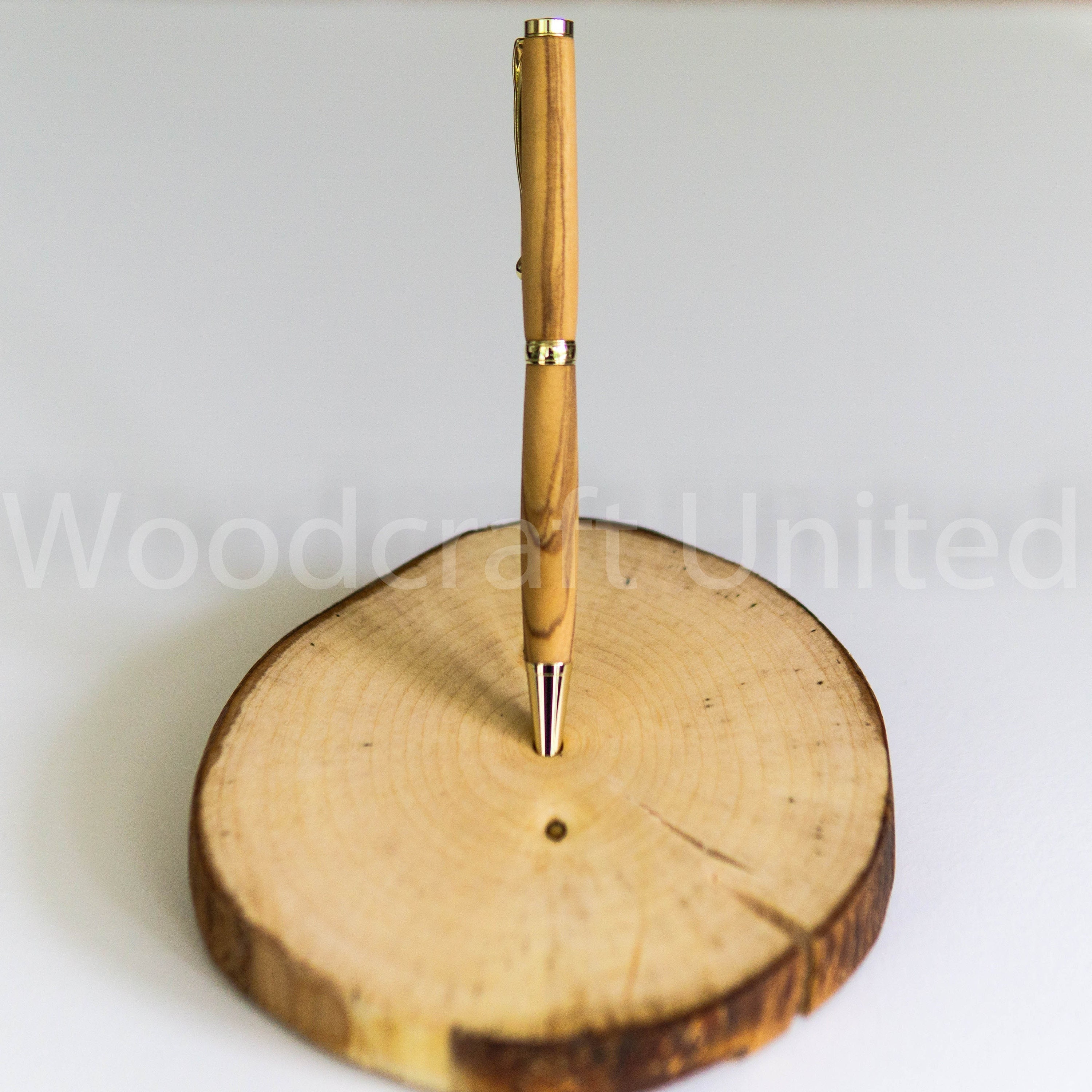 Handgefertigter italienischer Kugelschreiber aus Olivenholz, SlimLine Kugelschreiber. Kugelschreiber aus Holz