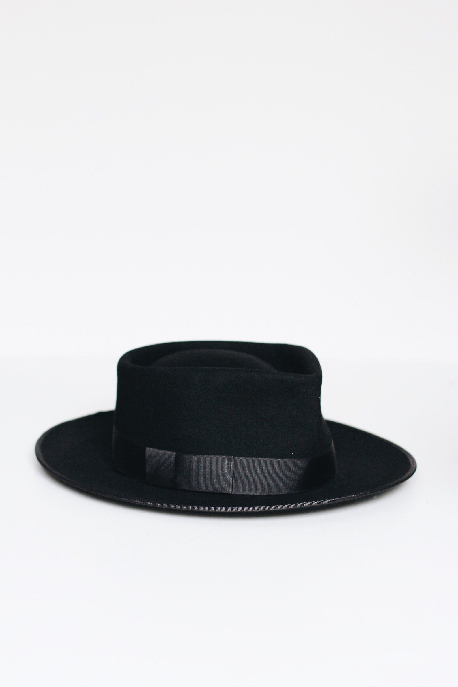 Black Teardrop Fedora Fur felt Custom Hat Etsy