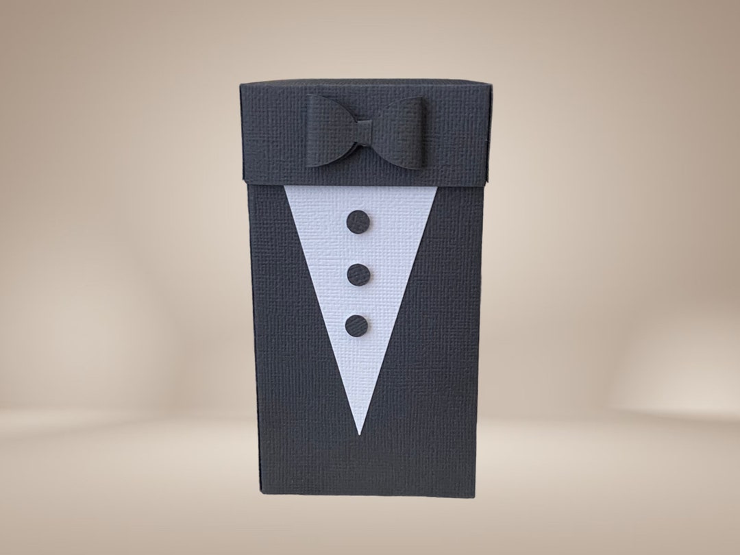 Tuxedo Gift Box SVG Square Top Box With Lid Template for Etsy