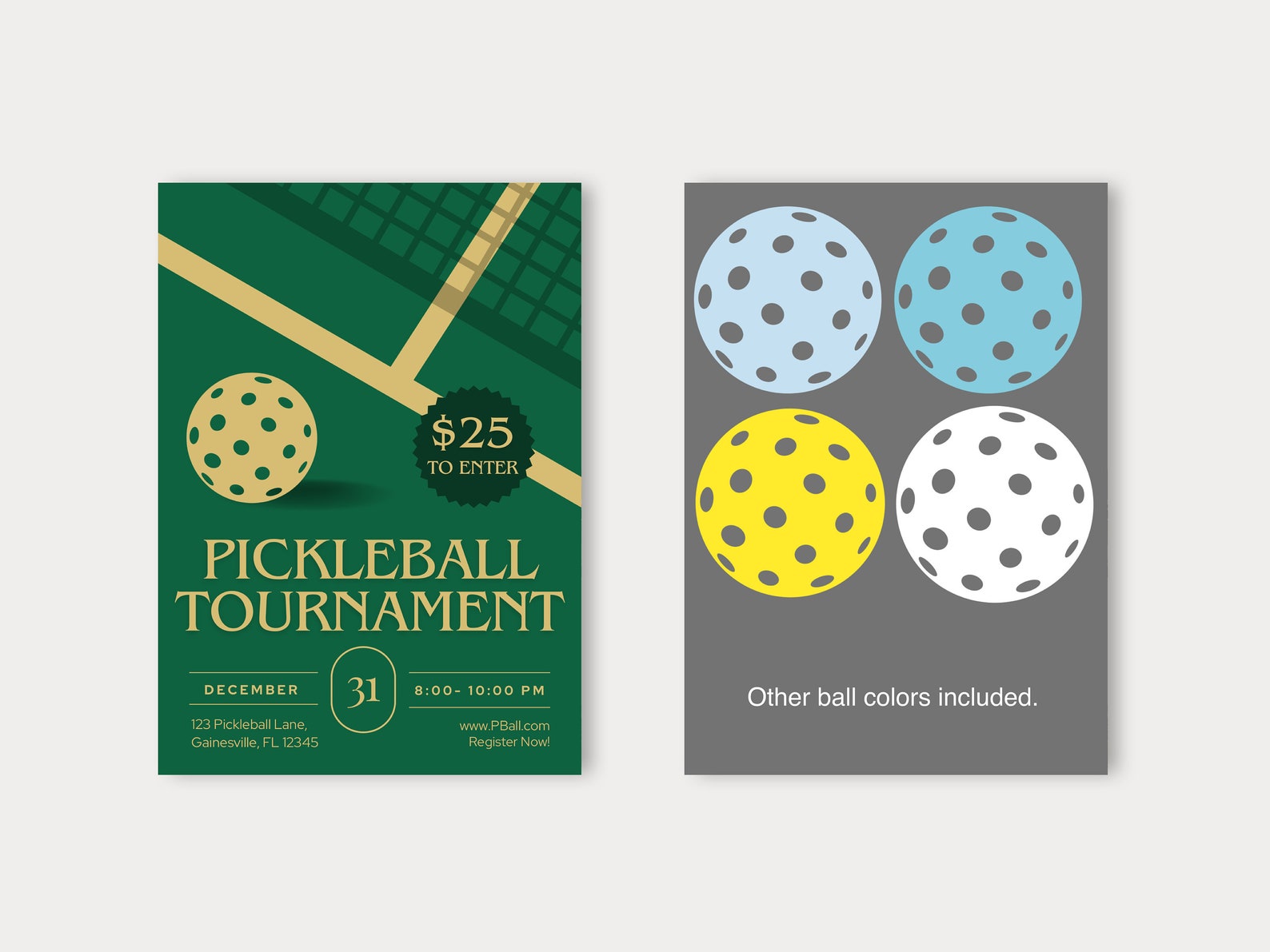 Pickleball Tournament Editable Flyer Office Business Pickleball Match
