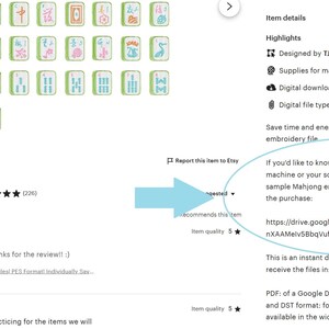 May include: A digital download product featuring a collection of Mahjong embroidery designs. The image displays various embroidered tiles in pastel colors, with a green border. The product is available in 1", 2", and 3" widths.
