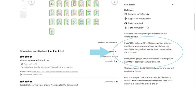 May include: A digital download product featuring a collection of Mahjong embroidery designs. The image displays various embroidered tiles in pastel colors, with a green border. The product is available in 1", 2", and 3" widths.