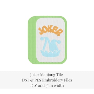 Joker Tile Embroidery Files| PES & DST| Individually Saved| Hats| T-shirt| Apron| Bags| Accessories| Clothes| Towel| Linen| Sash