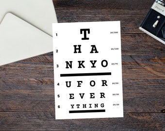 Eye Doctor Card Snellen Chart Card Optometrist Gift - Etsy