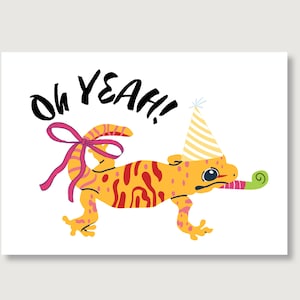 Niedliche Gecko Karte zum Drucken | Geburtstag| Jubiläum | Neues Haustier| Eidechse Graduierung | Jubiläum | Geschenk | Gecko-Liebhaber | Jeden Anlass | Neuheit Haustier