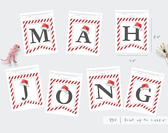 Printable Mahjong Banner| Mahjong Lover| Holiday | Party| Game Night| Any Occasion| All Letters & Numbers with Punctuation| Ready to Print