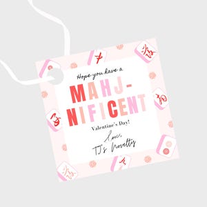 Printable Valentine&#39;s Mahjong Gift Tags| Mahjong Match| Tournament| Party| Mahjong Group| High Res Files| 3x3&quot;| Print up to 8x8&quot;| PDF| DIY
