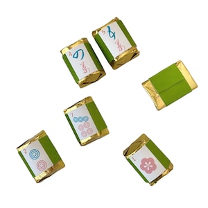 Print vanuit huis volledige Mahjong-tegelset Hershey's Nuggets Wrappers 3,3 x 1"| Mahjong-feestdecor| Sticker| DIY-verpakking met print en gesneden