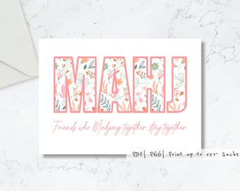 Druckbare Mahjong Freundschaftskarte | Mahjong Liebhaber | Mahjong Freunde| Jeden Anlass | Bereit zum Drucken | Last Min Karte| 7x5"| Hohe Auflösung