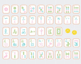 Full Mahjong Tile Set | Svg | PNG | Clip Art| Mahjong Pattern SVG| Sticker| T-shirt| Bag| Apron| Art Print| Mugs| Bags| Accessories| Clothes