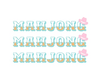 Cowboy Mahjong | Svg | PNG | Clip Art| Mahjong Pattern SVG| Sticker| T-shirt| Bag| Apron| Art Print| Mugs| Phone Case| Accessories| Clothes