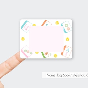 Mahjong Name Tag Stickers |3.3x2.477"| Blank| Mahjong Event| Mahjong Class| Mahjong Party| Mahjong Tournament| Event or Personal Items