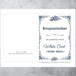 Carte Imprimable Blouse blanche| Cérémonie| Remise des diplômes| Papier pour imprimante à lettres| 5 x 7| Écoles professionnelles| Moyenne | Fichier PDF| Facile| Personnalisable