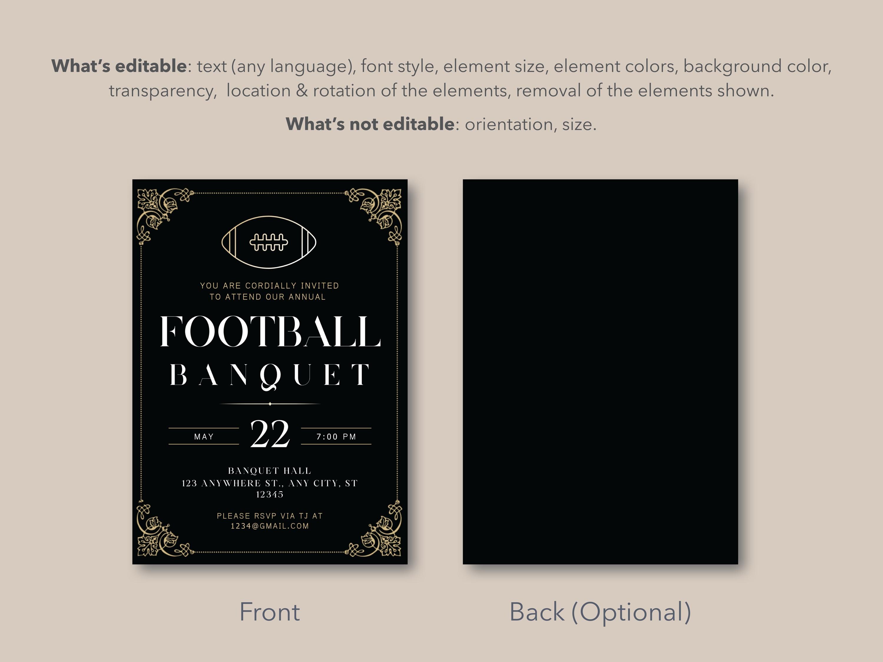 Elegant Event Editable Invitation 5x7| RSVP Card 5.5x4.25