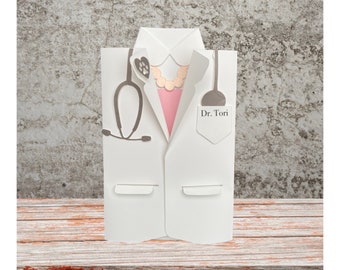 Female Veterinarian White Coat Card| Digital File| Cutting Machines| Instant Download| Scalable| Cricuit| Editable| Vet Med| Grad| Birthday