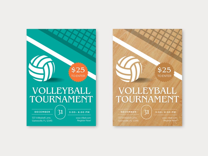 Volleyball Tournament Editable Flyer Office Business Volleyball Match